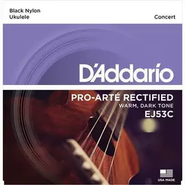 D'Addario EJ53C ukulele húrkészlet koncert Pro-Arte, black nylon
