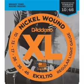 D'Addario EKXL110 elektromos gitár húrkészlet 10-46 nikkel, széria XL regular lite tremolo
