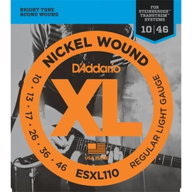 D'Addario ESXL110 elektromos gitár húrkészlet 10-46 nikkel, széria XL lite, golyó mindkét végén