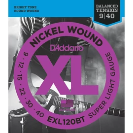 D'Addario EXL120BT elektromos gitár húrkészlet 9-40 nikkel, nickel wound, super light