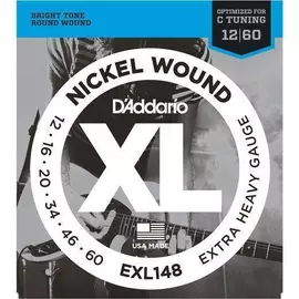 D'Addario EXL148 elektromos gitár húrkészlet 12-60 nikkel, széria XL extra heavy