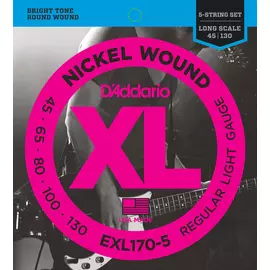 D'Addario EXL170-5 basszus gitár húrkészlet 5-húros  45-130 nikkel, széria XL long scale