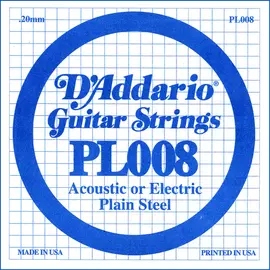 D'Addario PL008 különálló akusztikus/elektromos gitárhúr, acél, 008