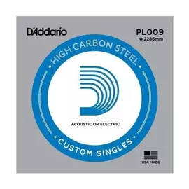 D'Addario PL009 különálló akusztikus/elektromos gitárhúr, acél, 009