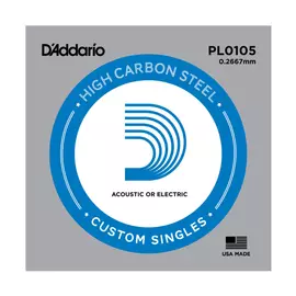D'Addario PL0105 különálló akusztikus/elektromos gitárhúr, acél, 0105