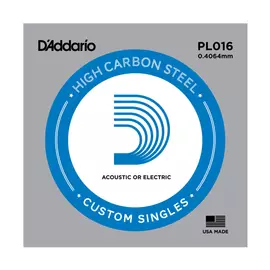 D'Addario PL016 különálló akusztikus/elektromos gitárhúr, acél, 016