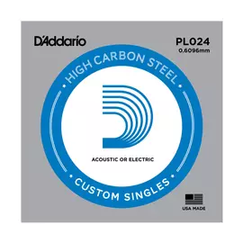 D'Addario PL024 különálló akusztikus/elektromos gitárhúr, acél, 024