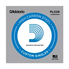 D'Addario PL026 különálló akusztikus/elektromos gitárhúr, acél, 026