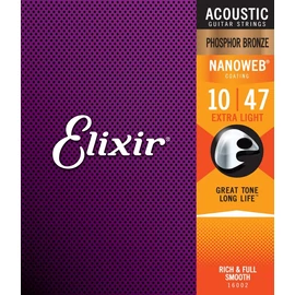 Elixir Phosphor Bronze NanoWeb (16002) 10-47 Extra Light akusztikus húrkészlet