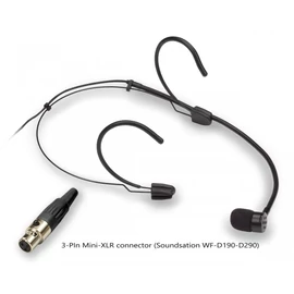 SOUNDSATION VISAGE-C01E BK - Cardioid headset mikrofon-3 tűs Mini-XLR, fekete (Soundsation WF-D190-D290-hez)