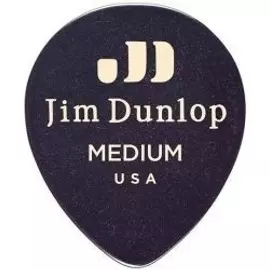 Dunlop 485R-03MD Celluloid Teardrop Black Medium