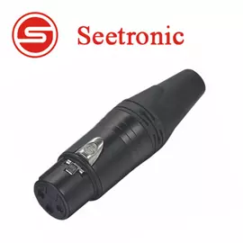 Seetronic SC3FXX-BG XLR lengő mama csatlakozó, 3 pólusú, (fekete, aranyozott érinkezővel)