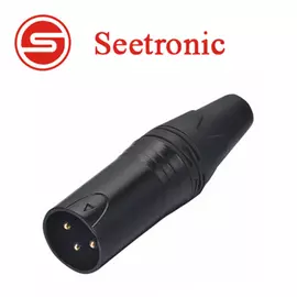 Seetronic SC3MXX-BG XLR lengő papa csatlakozó, 3 pólusú, (fekete, aranyozott érinkezővel)