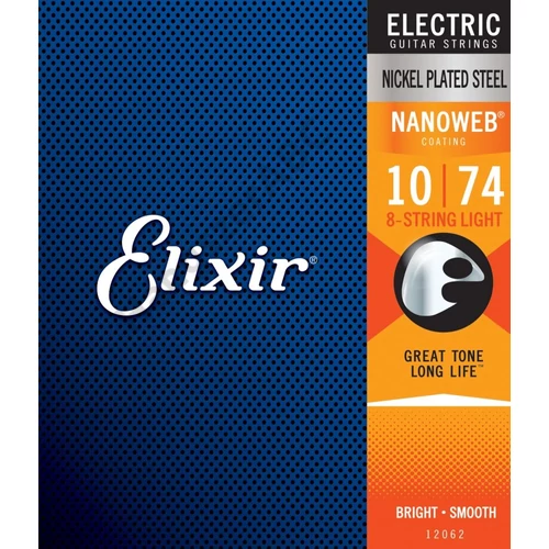 Elixir NanoWeb (12062) 10-74 8-String Light elektromos húrkészlet