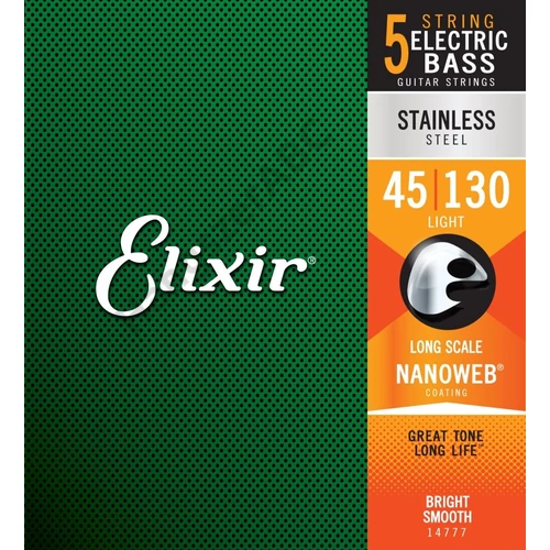 Elixir NanoWeb (14777) Stainless Steel Bass 45-130 Light basszusgitár húrkészlet