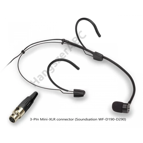 SOUNDSATION VISAGE-C01E BK - Cardioid headset mikrofon-3 tűs Mini-XLR, fekete (Soundsation WF-D190-D290-hez)